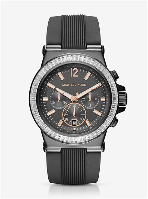 michael kors oversized dylan gunmetal watch|Michael Kors oversized boyfriend watch.